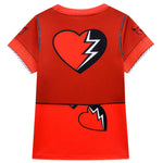 Kids Red Costume Princess T-shirt and Skirt Suit The Daughter of The Queen of Hearts Outfit