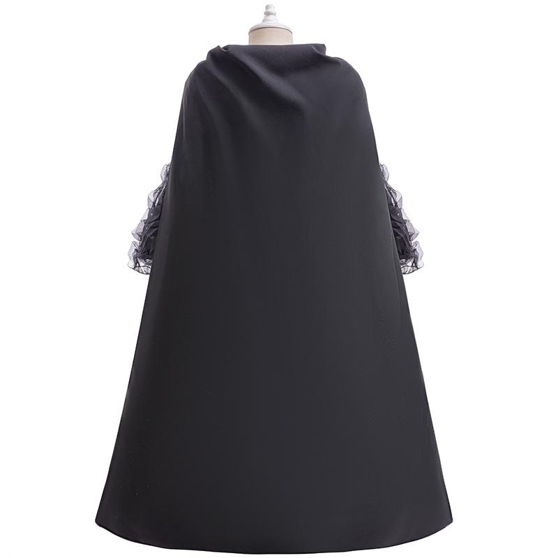 Girls Witch Costume Movie Musical Black Cosplay Witch Dress and Cape Outfit Set