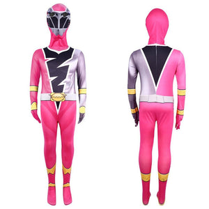 Childrens Dino Rangers Costume Pink Fury Ranger Cosplay Outfit Jumpsuit with Helmet Suit for Halloween