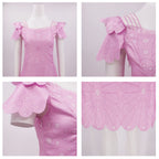 Adult Glinda Costume Pink Princess Dress Good Witch Glinda Cosplay Outfit