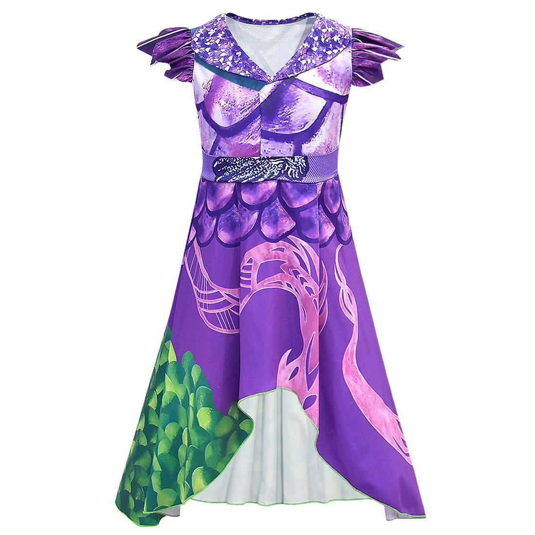 Girls Mal Dress Dragon Queen Fancy Party Costume for 4-10 Years