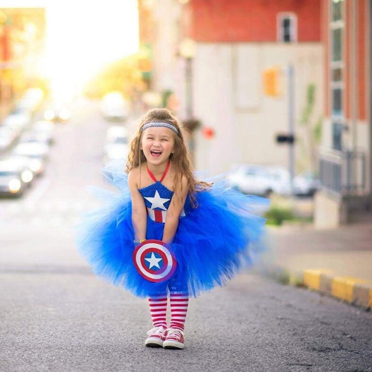 Baby Girl 4th of July Dress American Flag Tutu Dress with Socks for Independence Day Parade