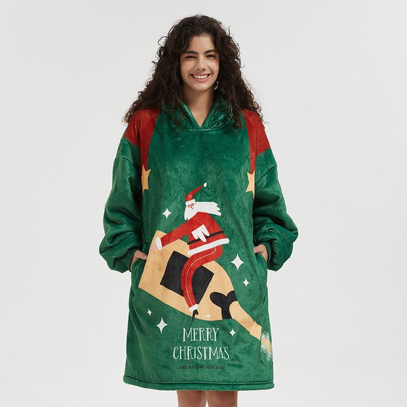 Ugly Christmas Sweatshirt Hooded Soft Fleece Xmas Party Outfit for Ladies Funny Dress