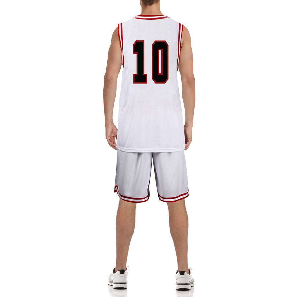 Slam Dunk Jersey Sakuragi Hanamichi #10 Uniform Shohoku Jersey White Basketball Shirt Shorts for Kids Adults