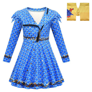 Girls Chloe Charming Blue Dress The Rise of Red Halloween Outfit 2024 Movie Costume