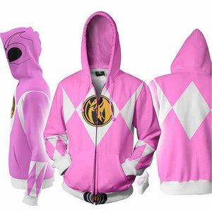 Adult Dino Ranger Costume Zip Up Hooded Sweatshirt Red Ranger Casual Hoodie for Daily Wear