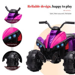 12V Ride On ATV with Low & High Speed Childs Ride-on Car w/ Bluetooth Music and LED Lights Girls Ride-On Toys