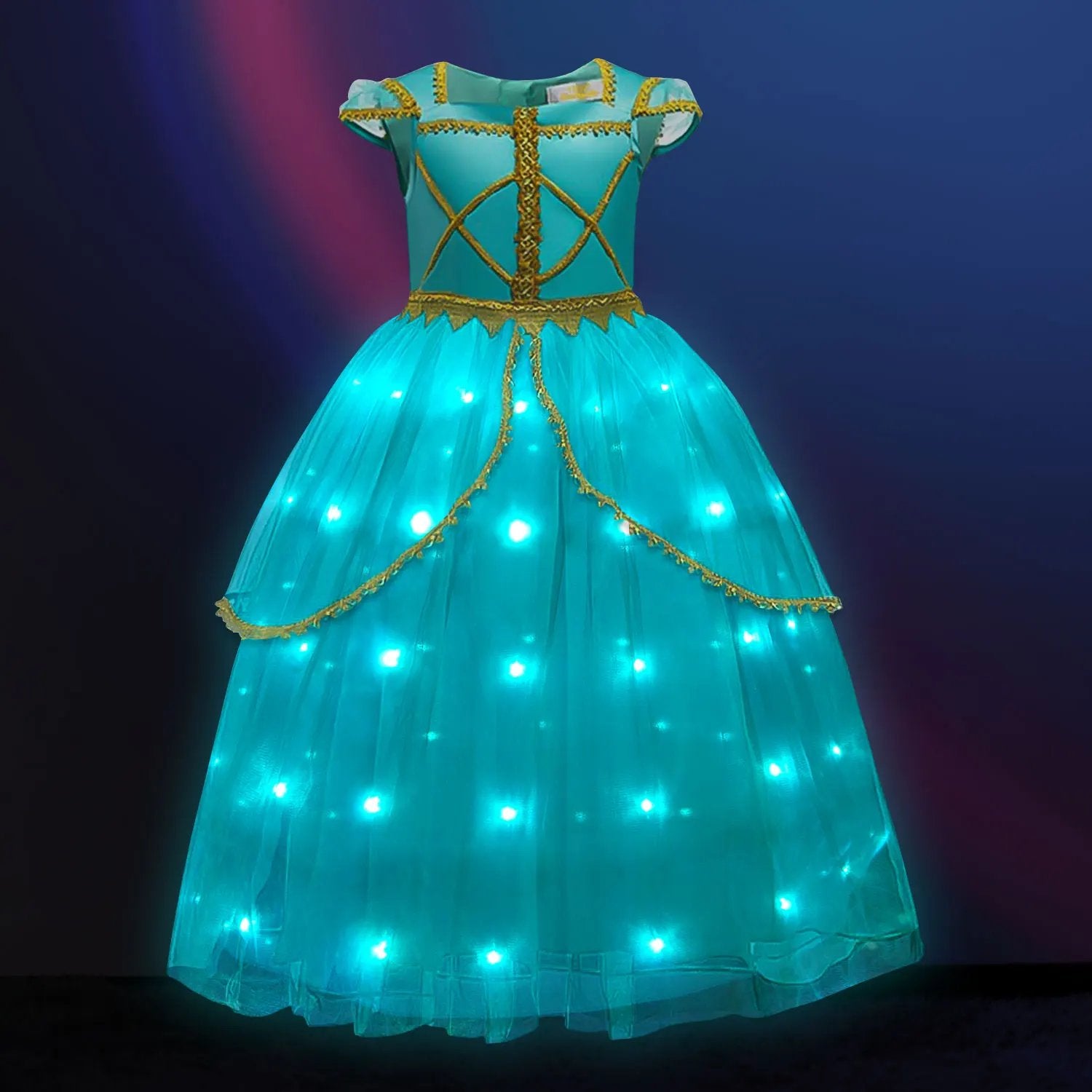 Princess Jasmine Costume Kids Jasmine Light Up Dress Fancy Birthday Dr – Sun Baby Princess Jasmine Costume Kids Jasmine Light Up Dress Fancy Birthday Dr – Sun Baby
