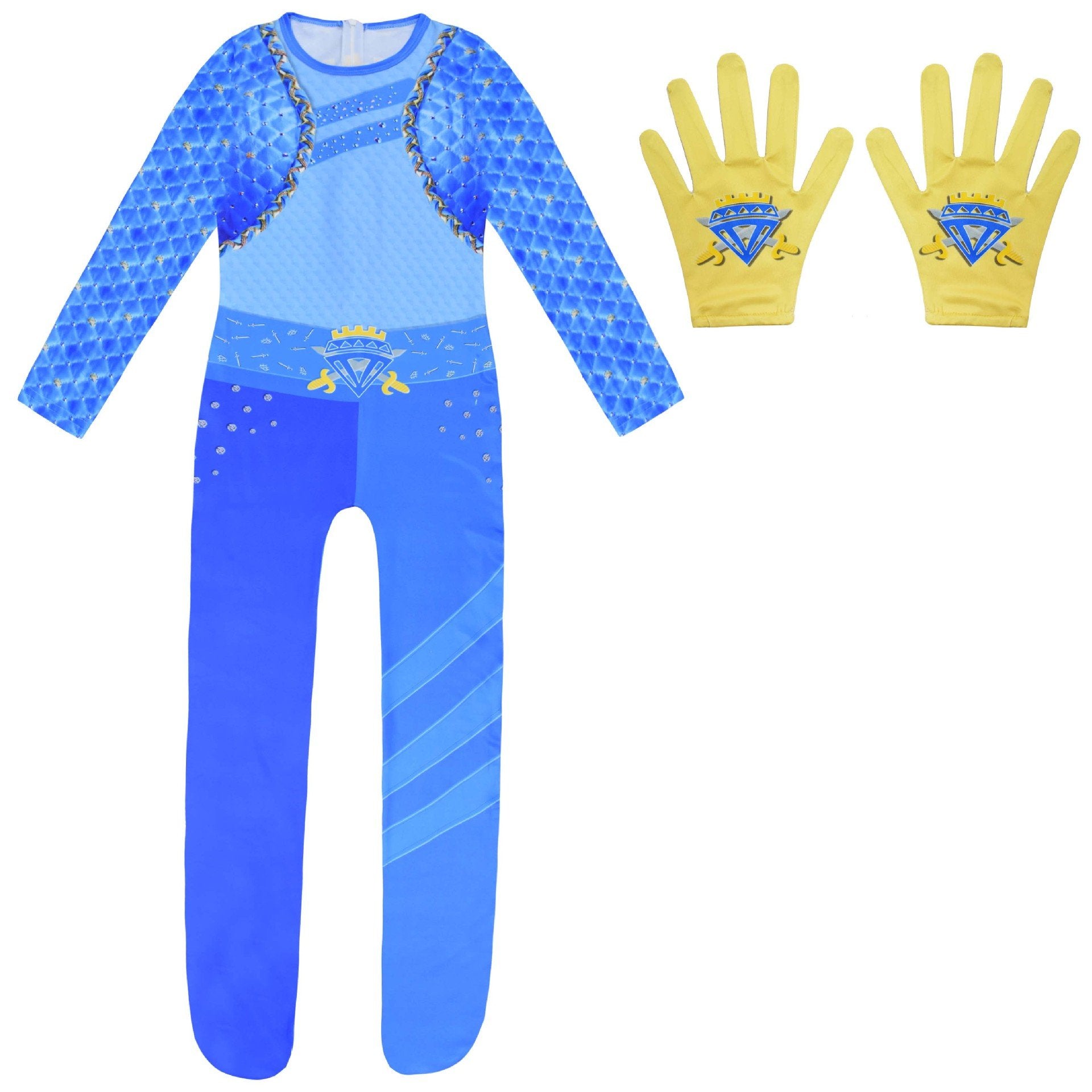 Kids Chloe Charming Jumpsuit with Gloves The Rise Red Blue Outfit for Carnival