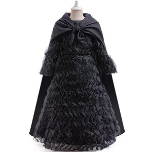 Girls Elphaba Costume Black Wicked Dress and Cape for Dress Up Party