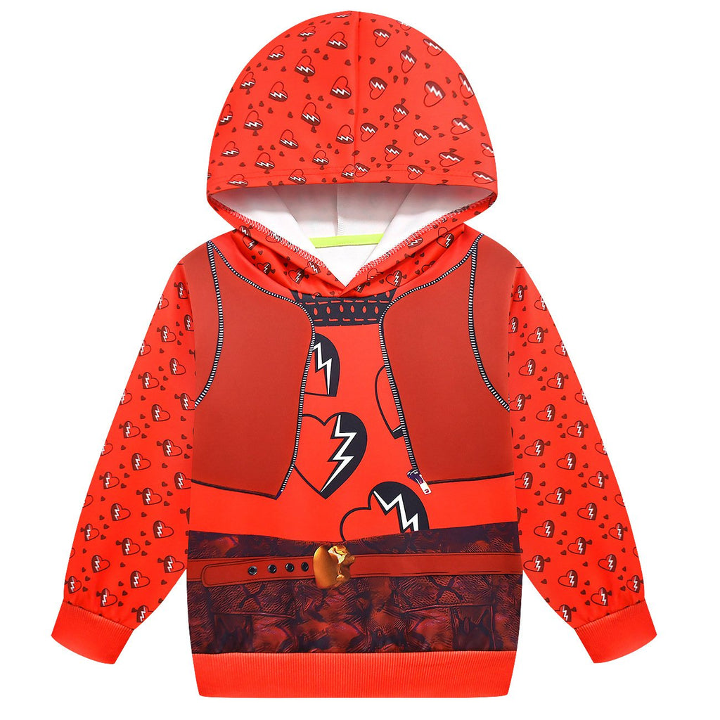 Kids Princess Red Hoodie and Pants Red Hooded Sweat Suit for Daily Wear