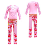 Girls Queen of Hearts Costume The Pocketwatch Princess Bridget Cosplay Jumpsuit and Gloves Suit