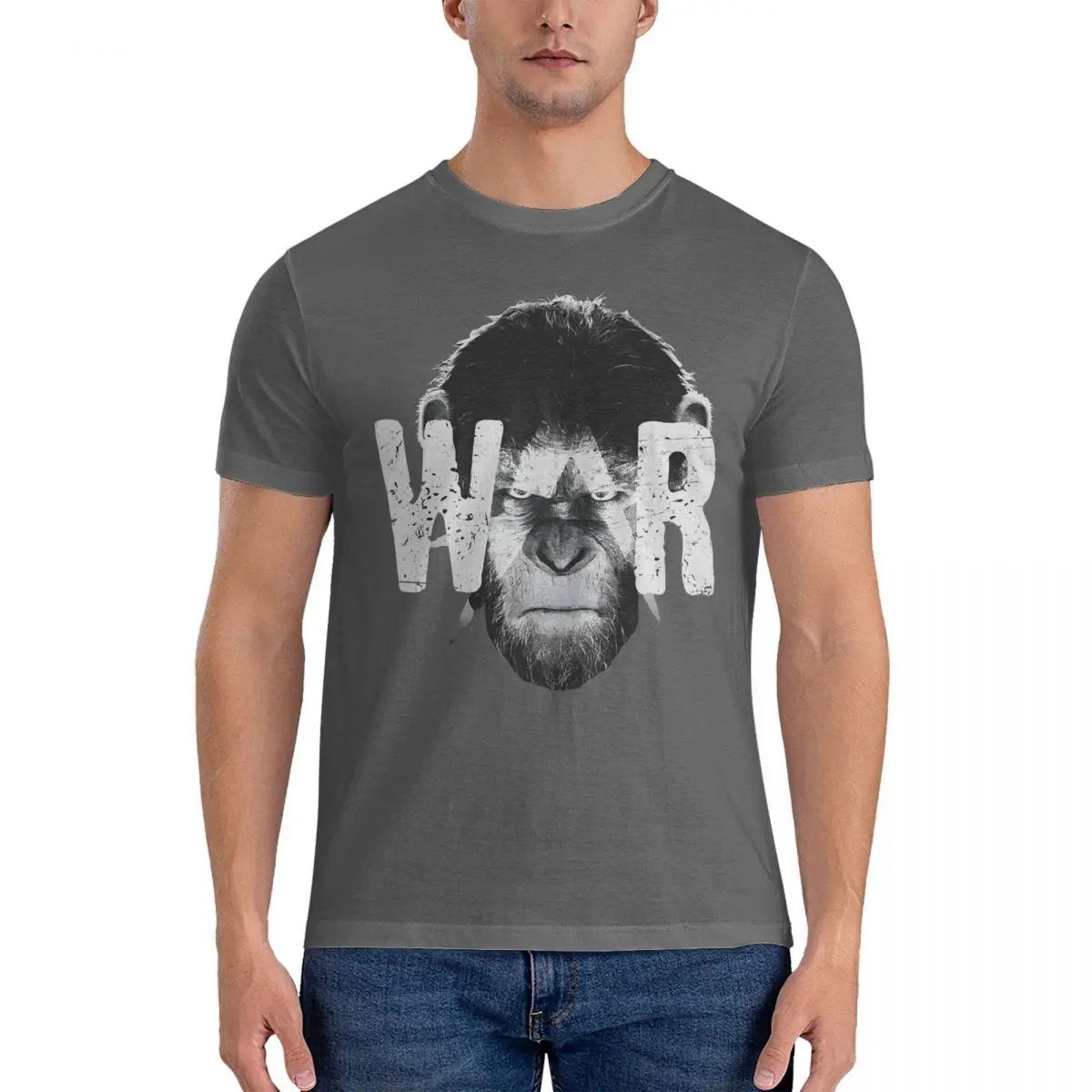 Men Caesar T Shirt Cotton Vintage Short Sleeve Round Collar T-Shirt with Plus Size