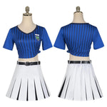 Blue Teikoku Anri Costume Cheerleaders Tops Skirt for Women Girl Halloween Party Cosplay Costume