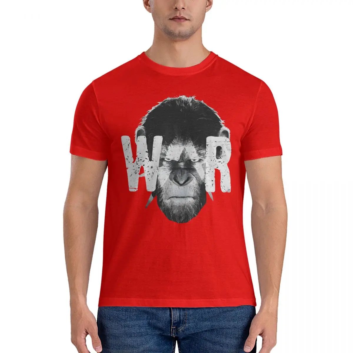 Men Caesar T Shirt Cotton Vintage Short Sleeve Round Collar T-Shirt with Plus Size