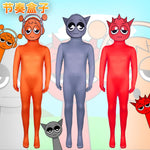 Kids Game Incredibox Costume Oren Jumpsuit Sprunki Orange Cosplay Outfit