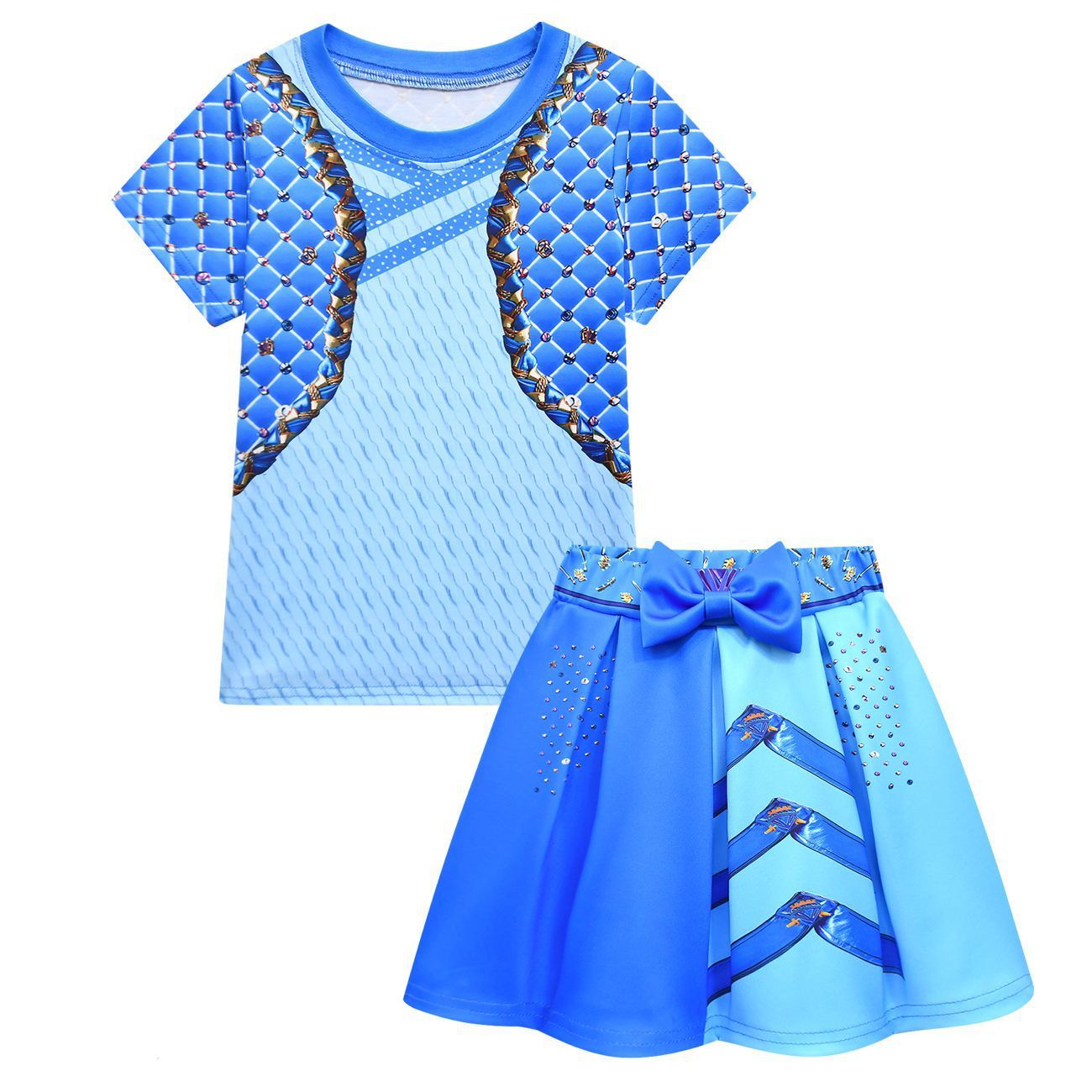 Kids Chloe Charming T-shirt and Skirt Girls Summer Costume for Daily Wear