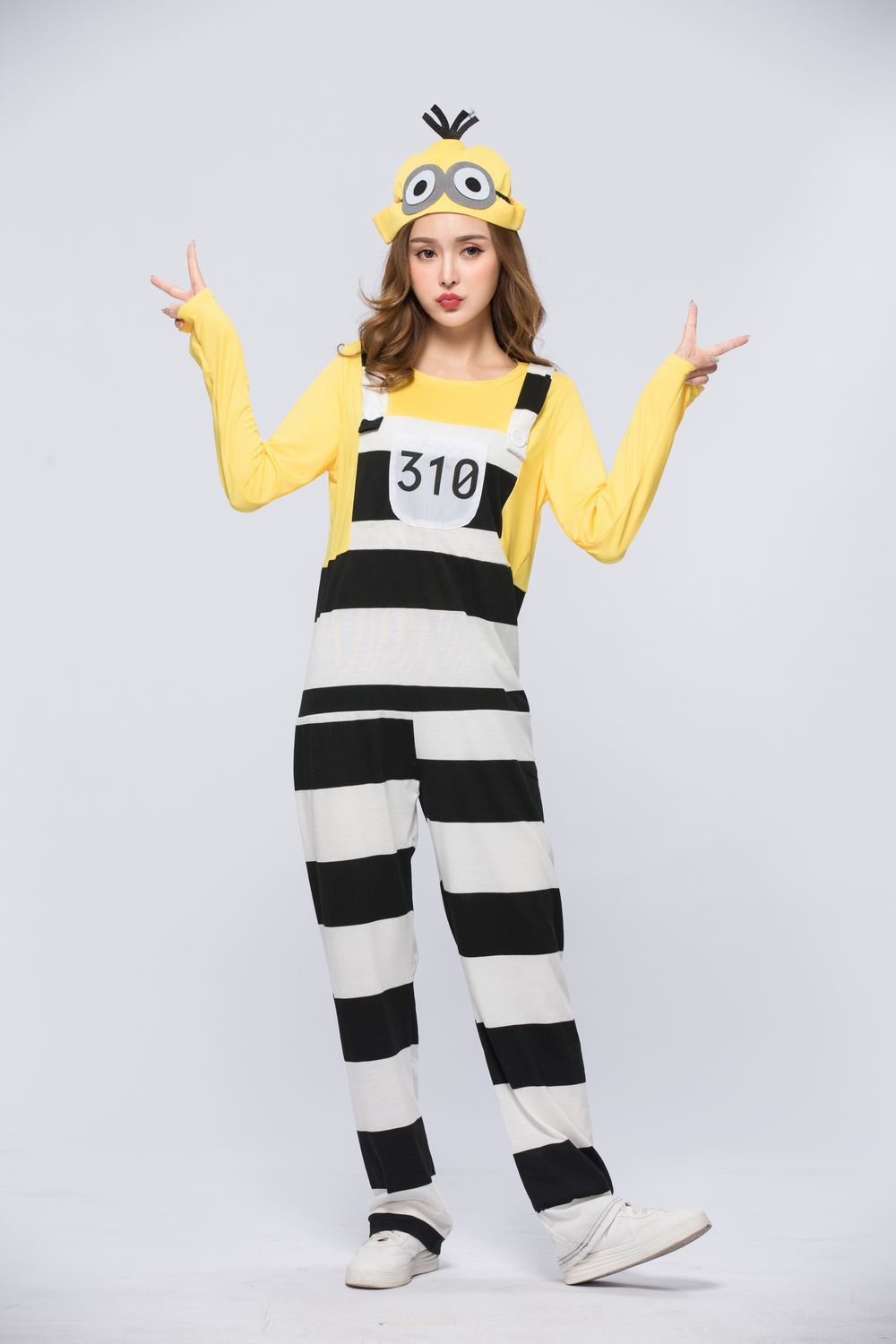 Adult Minion Halloween Costume with Hat Women Minion Cos Outfit