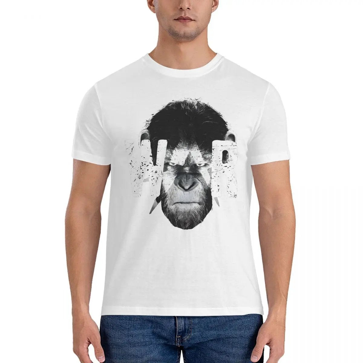 Men Caesar T Shirt Cotton Vintage Short Sleeve Round Collar T-Shirt with Plus Size