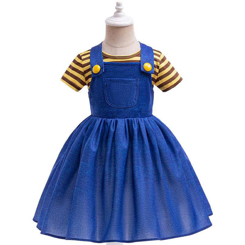 Girls Costume Blue Dress and Yellow Striped T-shirt Infant Halloween Costume