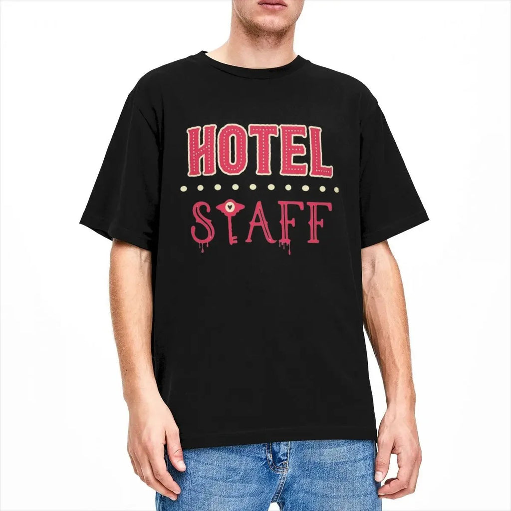 Adult Hotel Staff T-Shirt Men Women Unisex Merch Shirt Casual Short Sleeve