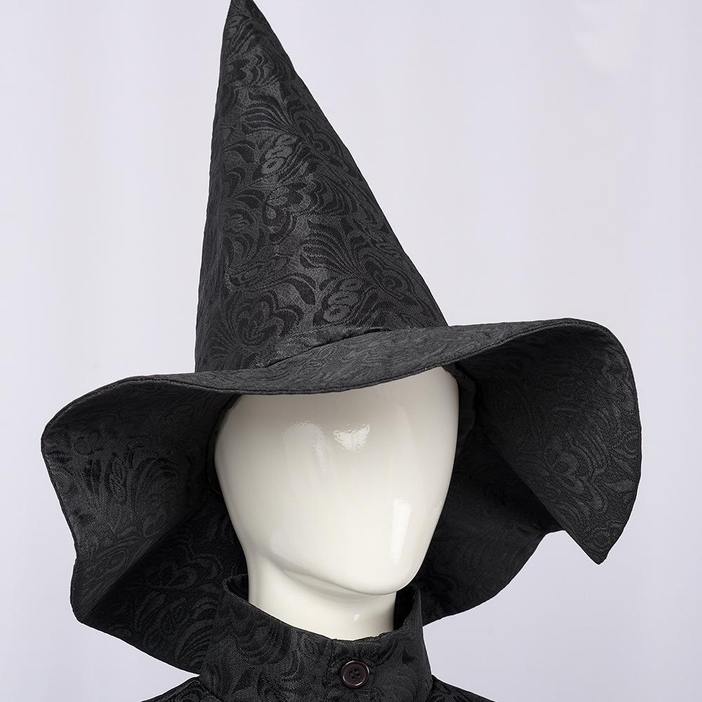 Women Elphaba Costume with Witch Hat Black Witch Dress for Halloween Cosplay