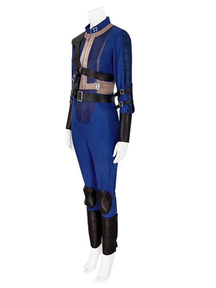 Vault 33 Suit Lucy Norm Shelter Clothes Blue Uniform Halloween Party Costume