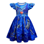 Kids Evie Dress Princess Cosplay Costume Evie Wig Gloves and Dress for Halloween Carnival