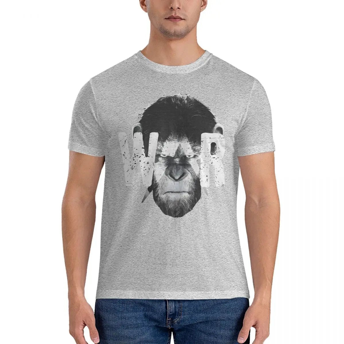 Men Caesar T Shirt Cotton Vintage Short Sleeve Round Collar T-Shirt with Plus Size