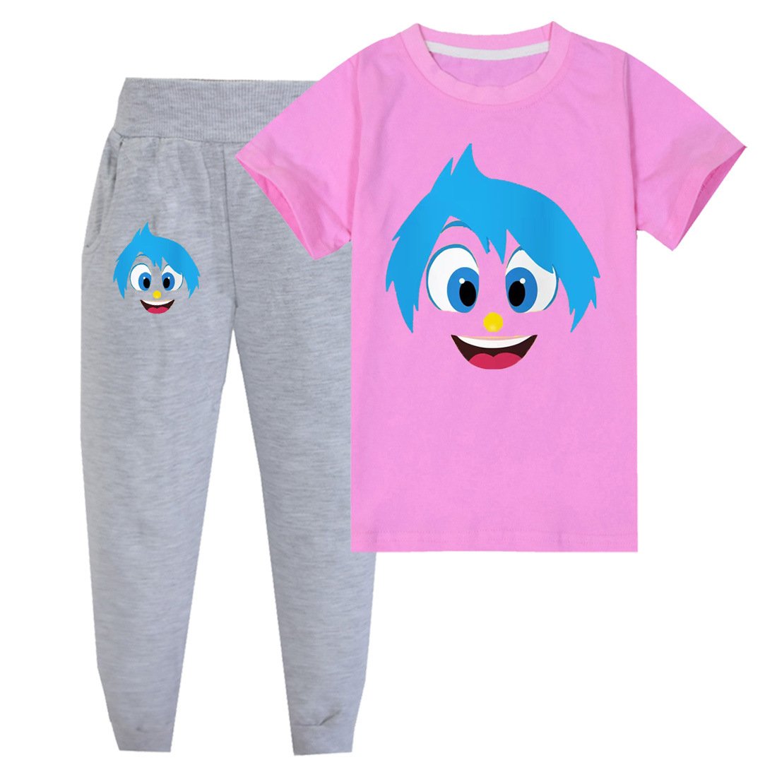 Kids Joy Cosplay Costume Cute T-Shirt with Pants 2Pcs Suit for Daily Wear