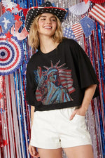 Women American Flag Shirt 4th of July Patriotic Tee USA Star Stripes Tops