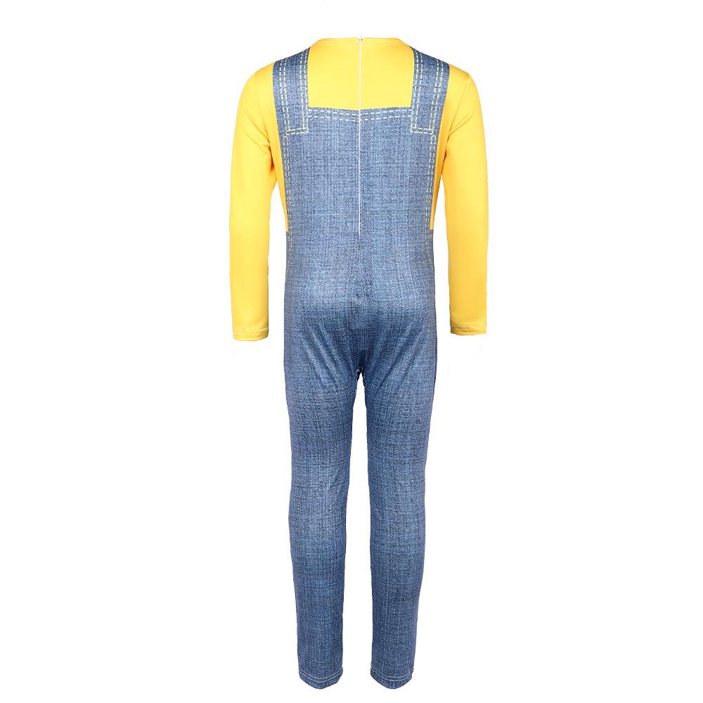 Kids Youth Costume Yellow Jumpsuit and Helmet for Halloween Cosplay
