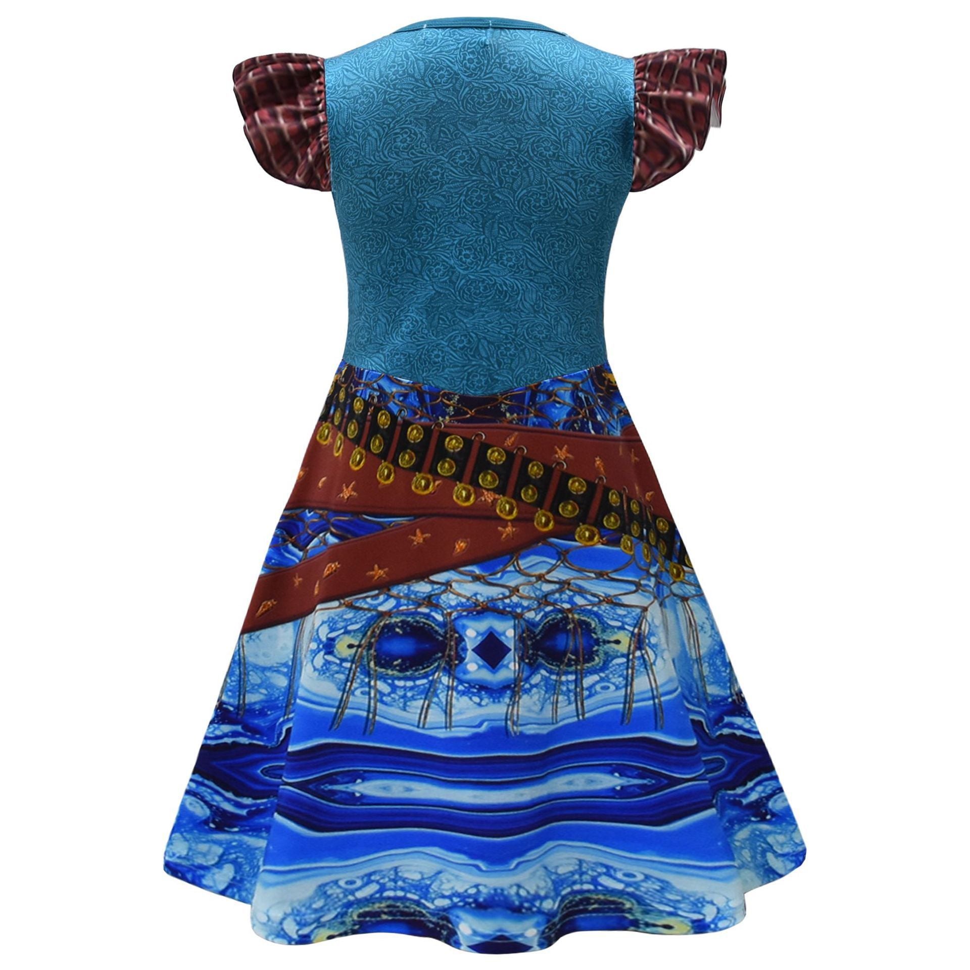 Girls Uma Dress Blue Cosplay Costume for Dress Up Party