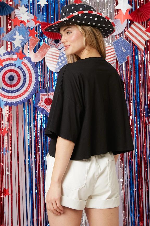 Women American Flag Shirt 4th of July Patriotic Tee USA Star Stripes Tops