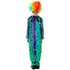 Kids Mardi Gras Jester Costume Jumpsuit Wig and Nose Outfit for Boys Girls