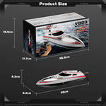 30KM/H Remote Control Boat 2.4G Fast Racing Boat Waterproof With LED Light