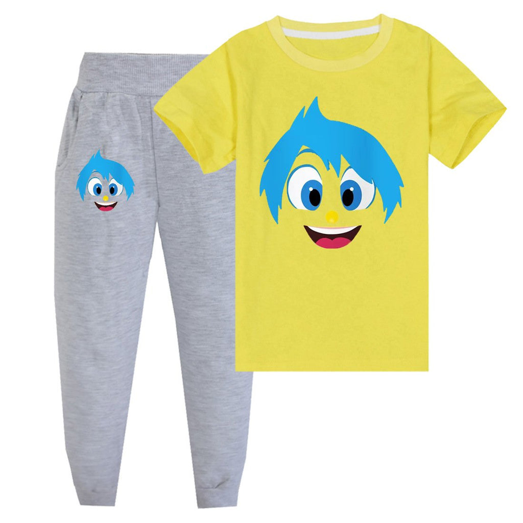 Kids Joy Cosplay Costume Cute T-Shirt with Pants 2Pcs Suit for Daily Wear