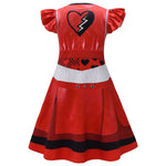 Girls The Rise Red 4 Princess Dress 2024 Movie Red Costume with Long Red Wig for Dress Up Party