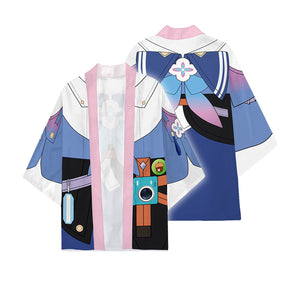 Adult Honkai: Star Rail Costume March 7th Zip Up Jacket Hoodie Dress T-shirt and Cape for Cosplay