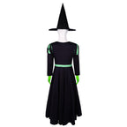 Kids Elphaba Costume Black The West Witch Dress with Gloves and Hat 3pcs Suit