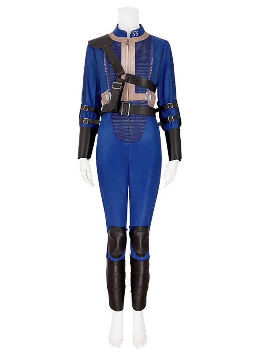 Vault 33 Suit Lucy Norm Shelter Clothes Blue Uniform Halloween Party Costume