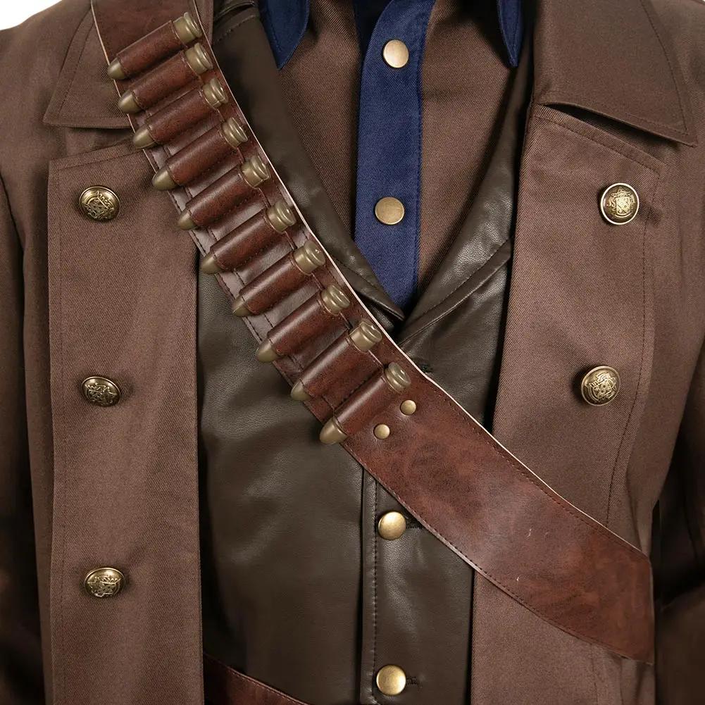 The Ghoul Costume Brown Coat Pants Hat and Accessories Full Set for Cosplay Party