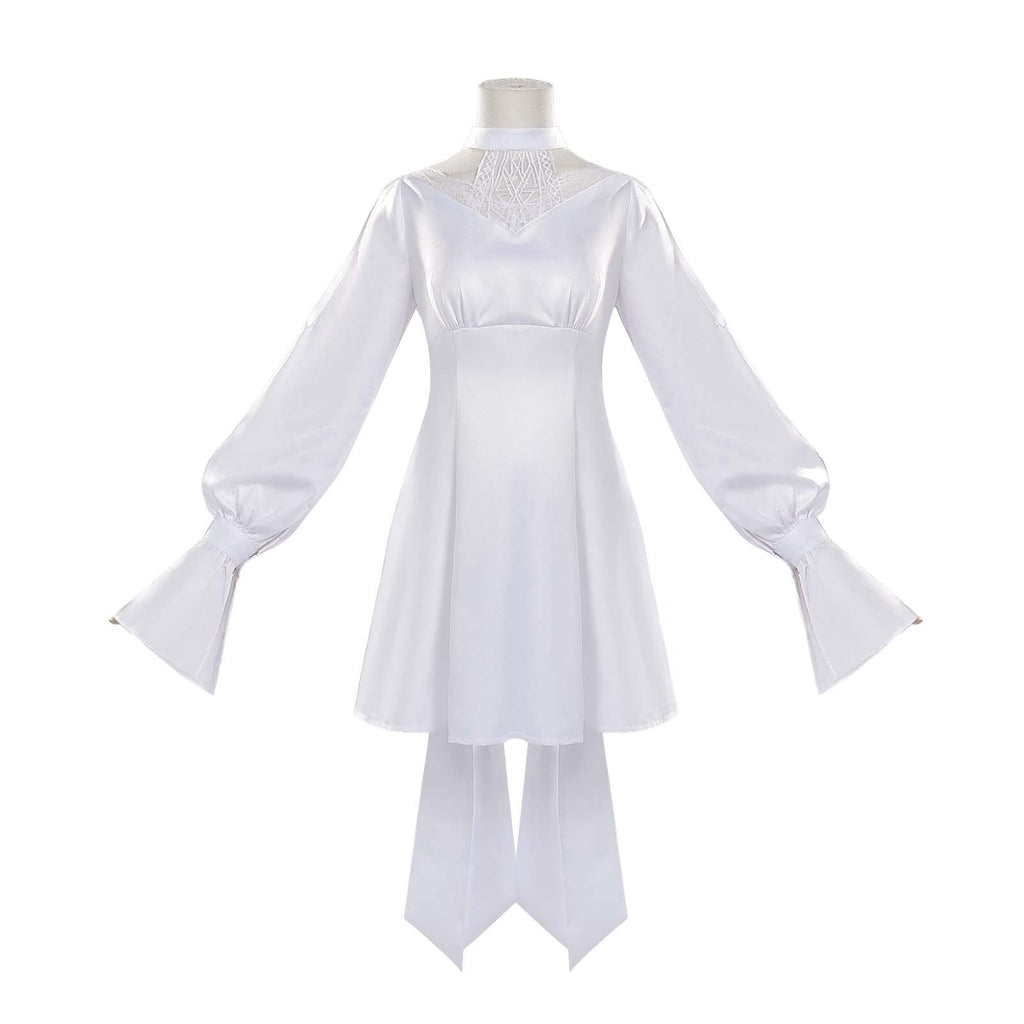 Game FF14 Minfilia Dress Women Ryne Cosplay Costume FFXIV White Halloween Carnival Suit