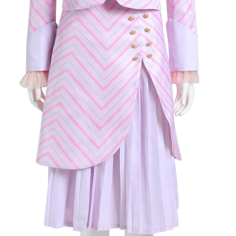 Women Glinda Costume Pink Glinda Top Shirt and Dress Suit for Cosplay