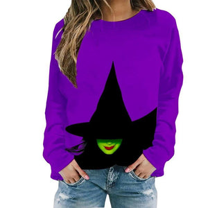 Women Elphaba Costume The Witch of The West Casual Sweatshirt Wicked Green Shirt with Plus Size