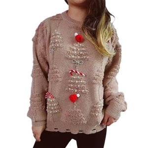 Female Christmas Sweater Warm Xmas Party Outfit Cute Holiday Costume for Women