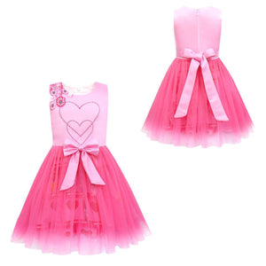 Girls The Queen of Hearts Dress Pink Princess Bridget Halloween Costume with Accessories