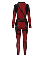 Adults Deady Pool Cosplay Costume Wade Jumpsuit for Halloween Party