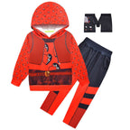 Kids Princess Red Hoodie and Pants Red Hooded Sweat Suit for Daily Wear
