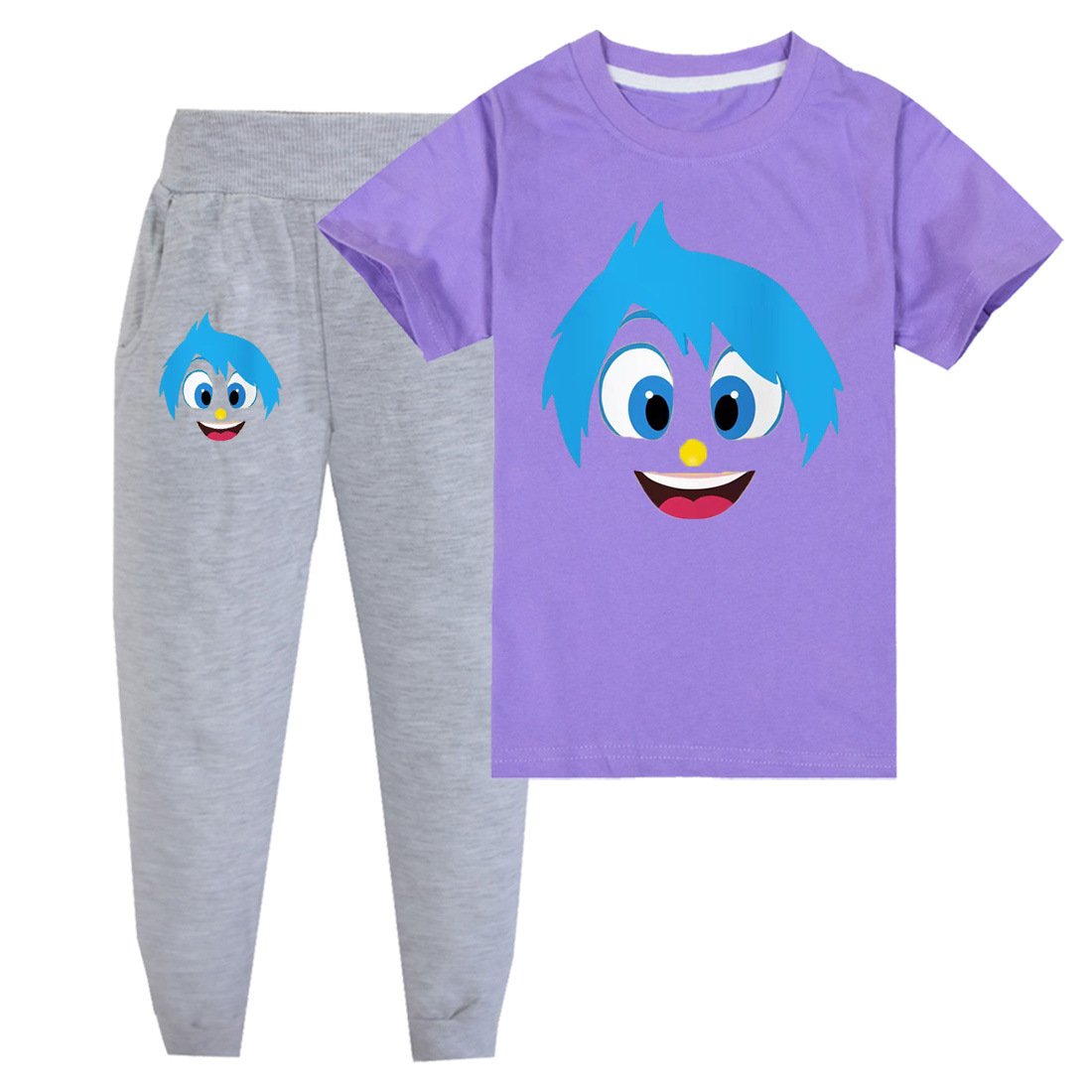 Kids Joy Cosplay Costume Cute T-Shirt with Pants 2Pcs Suit for Daily Wear